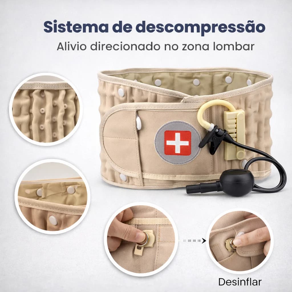 Comparação antes e depois do uso da cinta lombar Flexidor para hérnia discal