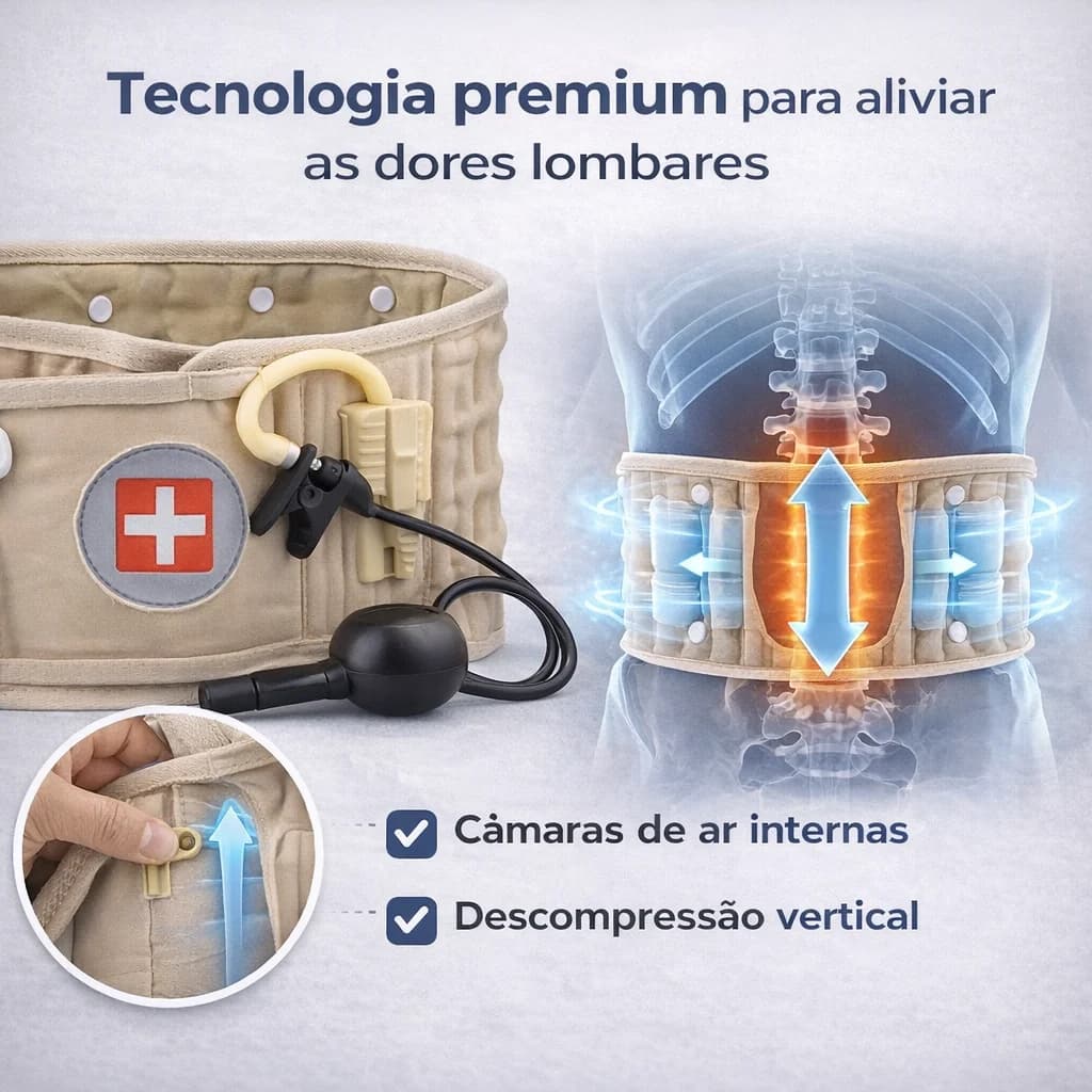 Demonstração da cinta descompressora Flexidor aprovada por fisioterapeutas em Portugal